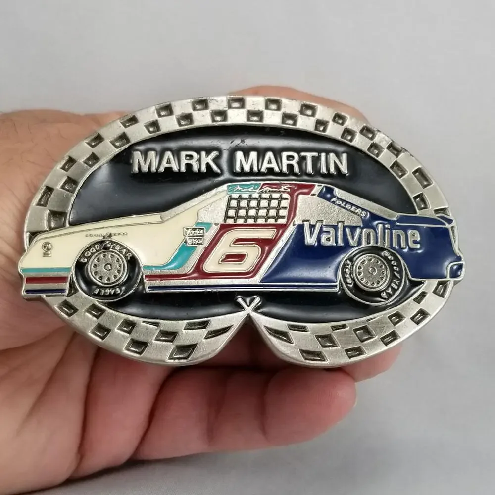 Vintage Belt Buckle NASCAR Mark Martin Number 6 Valvoline‎